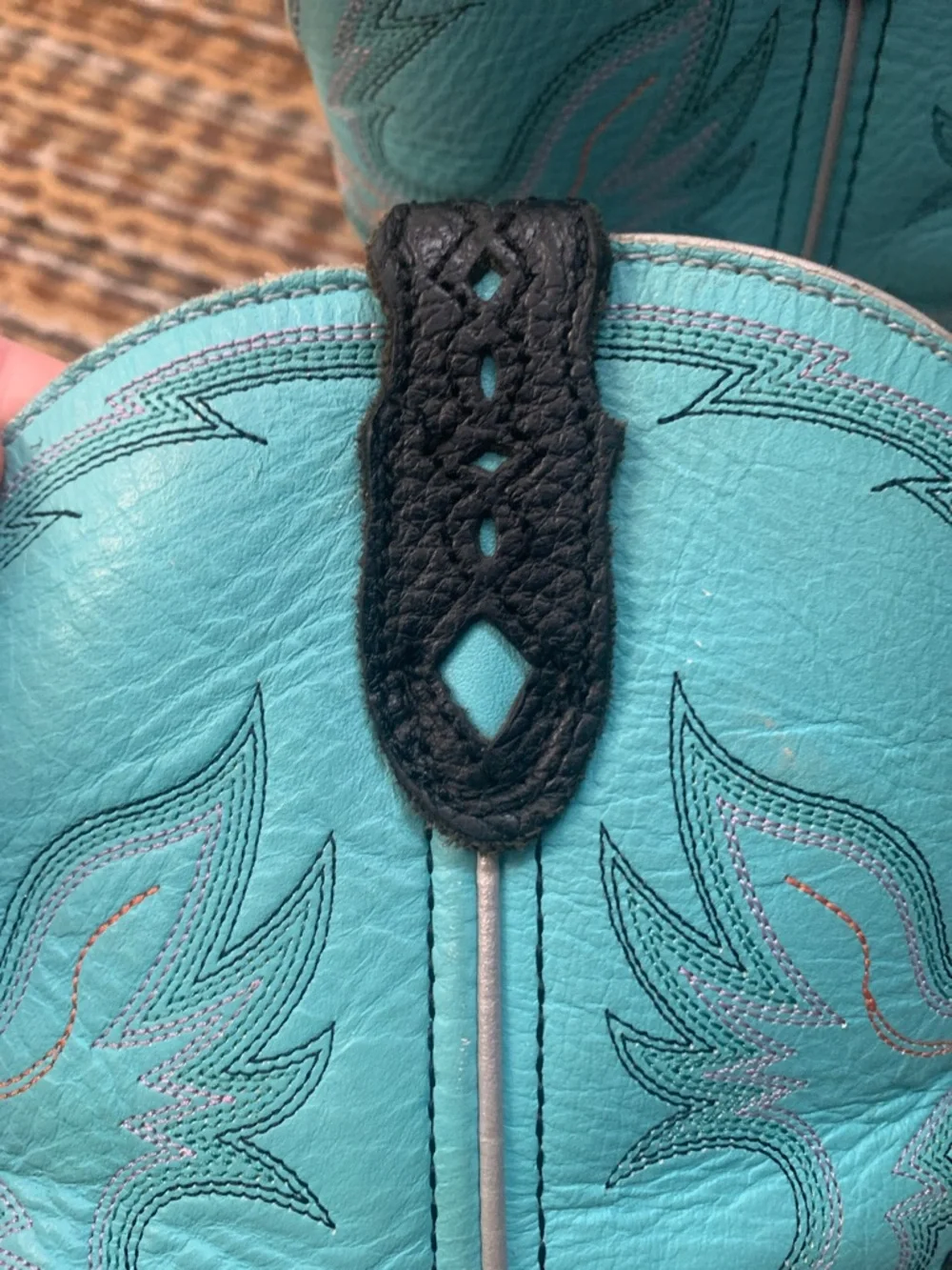 Justin Gypsy Boots Teal Shaft with Black Foot - Picture 6 of 13
